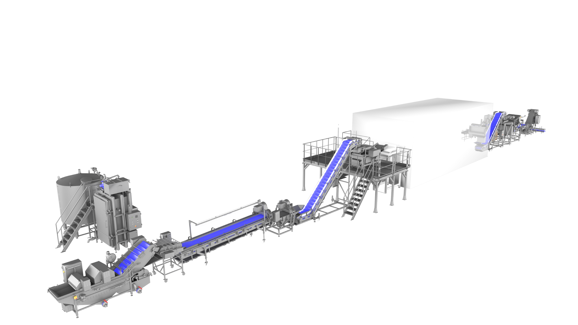 Mushroom production and processing line